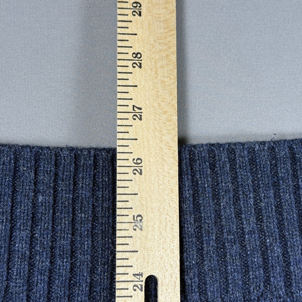 Polo Ralph Lauren Sweater Mens Large Blue Cable Knit Silk Crewneck Pullover - Picture 9 of 11